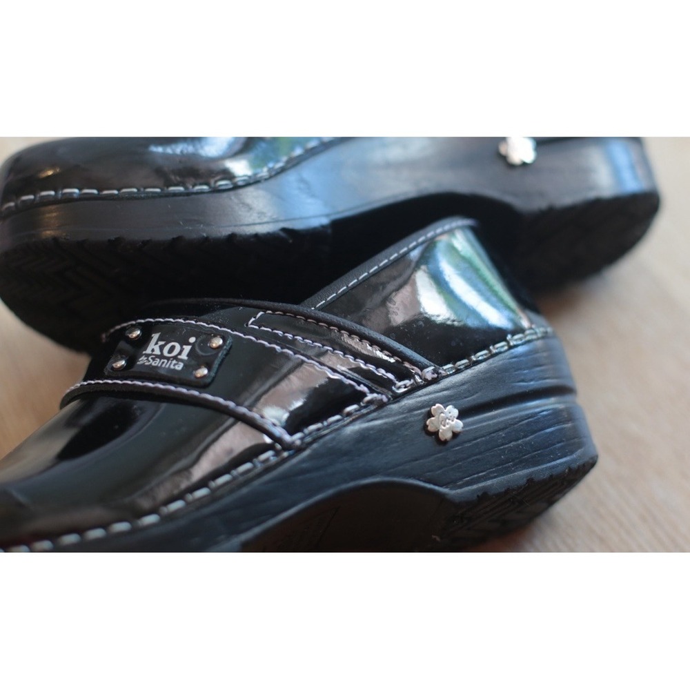 Koi Sanita Original Danish Clogs Black Shiny Lindsey Womens EU 36 US 5.5-6 - Picture 5 of 9